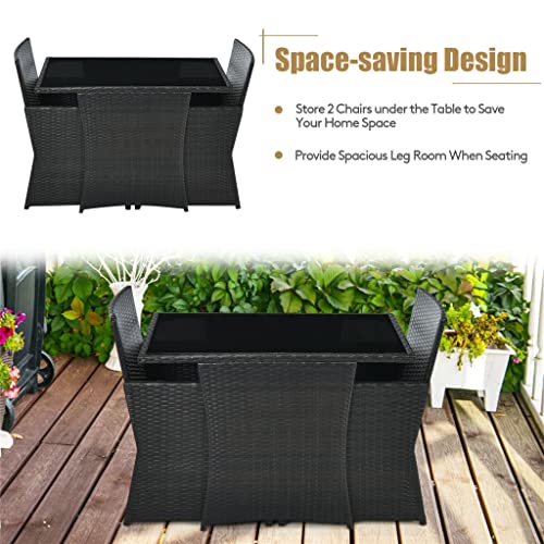 MIAOZI 3PCS Patio Rattan Furniture Set Cushion Sofa Armrest Garden Deck White Easy To Assemble