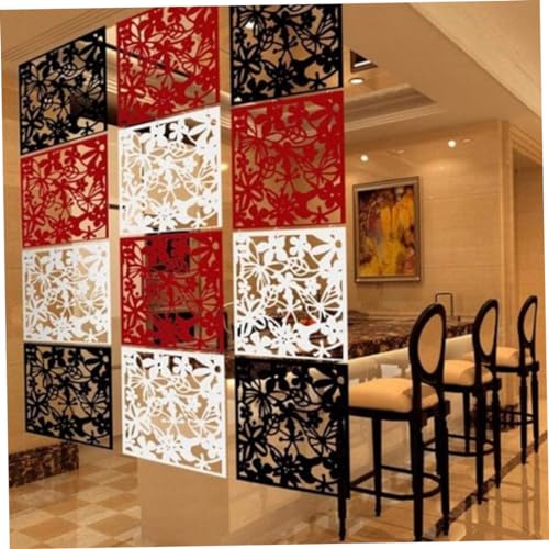 Hanging Screen Hanging Room Divider Panels Safety Screen Panels For Home, Hotel, Office, Bar, As Decoration 40 X 40 Cm 12Pieces (Black)