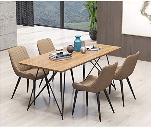 Modern Kitchen Dining Room Chairs Dining Chairs Set Of 6 Leather Soft Seat Living Room Chairs Non-Slip Feet Sturdy Metal Legs Kitchen Chairs For
