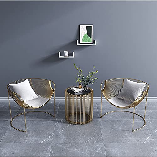 DLOETT Ins Nordic Livingroom Chairs Wrought Iron Backrest Dining Chair Minimalist Leisure Bar Table and Chair Combination