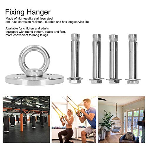 Fixing Hanger, 500kg Bearing Range Durable Silver Anti‑Rust Ceiling Mount Hook, Stainless Steel for Hanging Chair Outdoor Swing(DG-08)