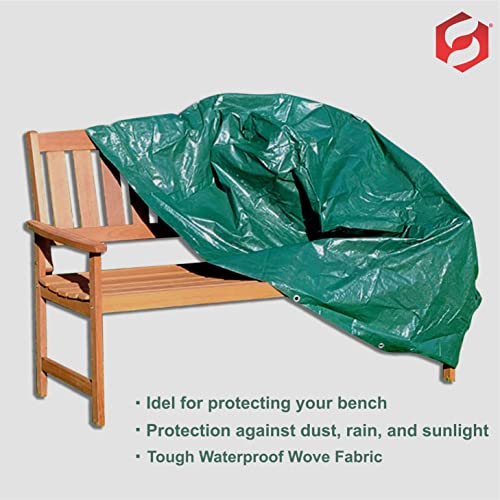 SUL Heavy Duty 1.2m Waterproof Outdoor Garden Bench Cover with Corner Eyelets Securing Ropes, Windproof Patio Furniture Cover, Anti-UV, Tear Resi