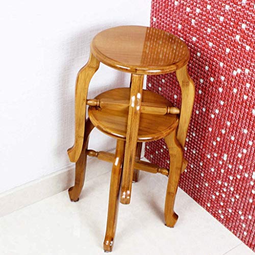 LUKEO Wooden Bench - Antique Round Stool Dining Table Bench Home Elm Stool Small Wooden Bench Flower Pot Holder - Wood Stool