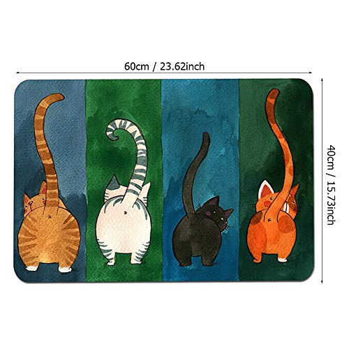 Mokernali Welcome Mats for Front Door, Funny Cat Doormat Mat with Non-Slip Backing Indoor Outdoor for Bathroom, Bedroom, Kitchen(40 * 60cm)