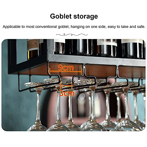 Industrial Style Bar Hanging Wine Rack, Iron Wine Holder, Upside-down Wine Glass Wine Storage Shelf, Bar Hanger Ceiling Wine Hanger Organizer Rac