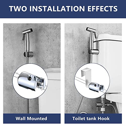Hand Held Bidet Sprayer - Stainless Steel Sprayer Shattaf Toilet Bidet Shower Head for Bathroom Sink or Toilet - with 59-inch Hose and Bracket Ho