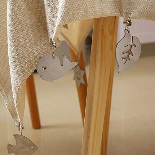 NO 8 Pieces Decorative Tablecloth Clips,Stainless Steel Tablecloth Pendant,Tablecloth Weights with Metal Clips,Table Cloth Holder Clamps for Outd