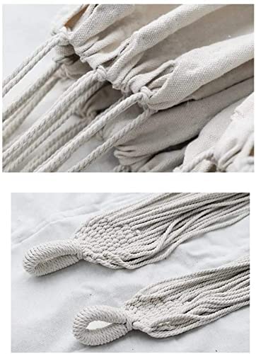 Hammock with Elegant Tassels and Fishtail Knitting 2 Person Garden Cotton Hammock Machine Washable Portable with Carry Bag Hanging Strap,Load 300