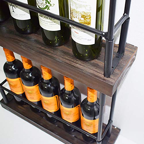Wine rack Solid Wood Wrought Iron Rack Shelf Wall-mounted Wine Rack Tripod Wine Glass Holder Wall Decoration Glowing Wine Rack