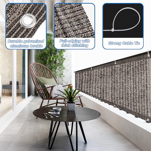 PATIKIL 3'x10' Patio Privacy Screen for Balcony, Fence Cover for Apartment Railing Netting Mesh Shade Fabric Balcony Cover for Outdoor Deck Backy