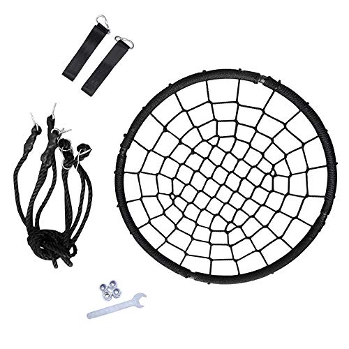 Display4top Outdoor Swing, Giant 40" Round Web Tree Net Swing Swing Set Anchors Hanging Ropes 400 lbs Capacity, Adjustable length hanging ropes E