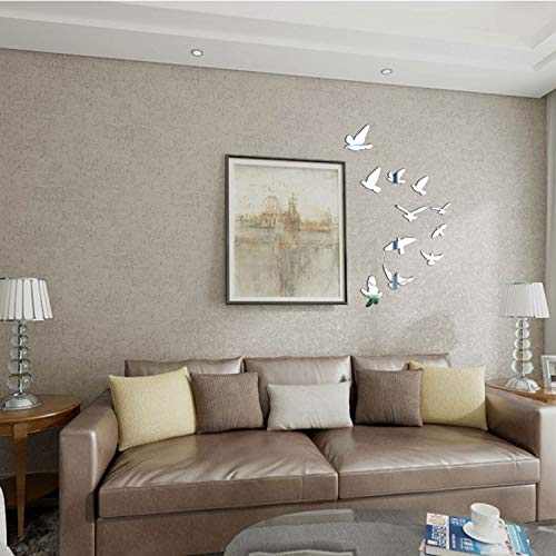 LERANXIN Acrylic Mirror, 10 Pcs Mirror Sticker, Silver Bird Mirrored Wall Art of Different Shapes, Acrylic Wall Mirror, Suitable for Bathroom, Co