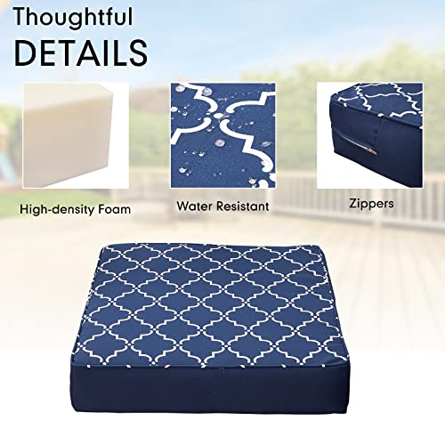 Nigoone Outdoor Cushions Set for Patio Furniture, 24×24 Deep Seat and Back Cushions, Replacement Patio Chair Cushions with All Weather Removable