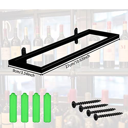 LUNKUIVY 6 PCS Wine Rack Wall Mounted, Hanging Wall Wine Bottle Display Organizer Holder, Black Iron Wall Wine Rack for Home Kitchen and Bar Deco
