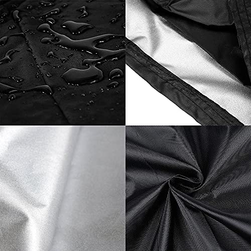 Juliyeh Outdoor Bench Cover Outdoor Sofa Cover 2/3/4 Seater Waterproof Anti-Wind Anti-Dust Anti-UV Oxford 210D Cover for Garden Furniture (Black,