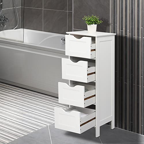 DSHGDJF Bathroom Storage Floor Cabinet with 4 Drawers Vanity Cabinet Narrow Bathroom Sink Storage Cabinet