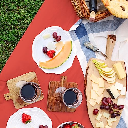 HXMJIED Rectangle Red Table Cover, 137 x 274 cm Party Rectangle Tablecloth, Wipeable Red Table Cover for Indoor or Outdoor Picnic, Baby Shower, W