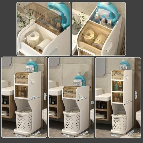 Small Bathroom Storage Cabinet for Small Spaces, Over The Toilet Storage Cabinet for Skinny Bathroom Storage Corner Floor, Narrow Bathroom Storag