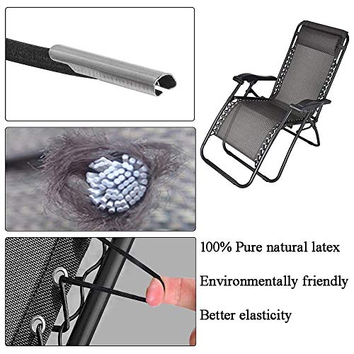POFET Universal Replacement Cords Laces Recliner Replacement Elastic Cord for Zero Gravity Chair, Garden Sun Recliners, Lounge Chair and Bungee C
