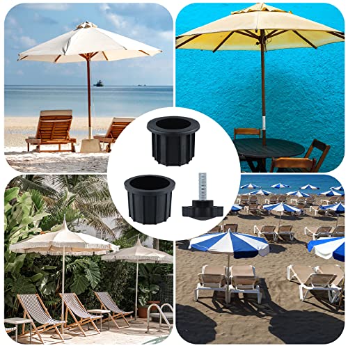 KINBOM 2 Sets Umbrella Base Stand Hole Ring Plug, Umbrella Base Accessories Umbrella Stand Part Replacement with M8 40mm Threaded Knobs