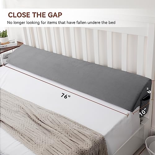 Voryerw Headboard Pillow, Bed Wedge Pillow for Headboard, Wedge Pillow for Sleeping, Bed Gap Filler (0-10"), Fill The Gap Between Your Headboard