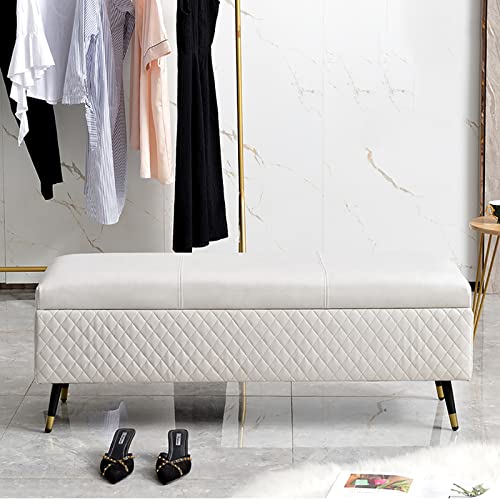 Storage Ottoman Bench for Bedroom, Premium Storage Bench End of Bed Upholstered Bench, Modern Bedroom Bench Entryway Bench Ottoman, for Bedroom,