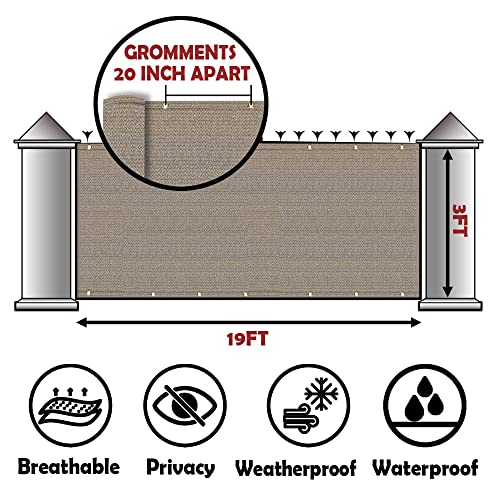 POYEE 0.9 x 6 m Black Balcony Privacy Screen Fence Cover UV Protection Weather Resistant Waterproof Shade Cloth for Outdoor Patio Apartment Backy