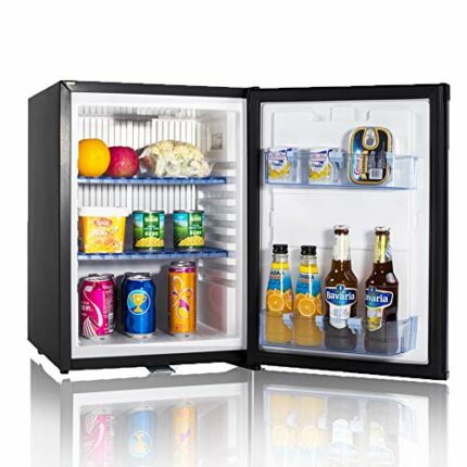 Smad 12V Fridge with Lock, 12V 240V 2 Way Fridge for Camper Van RV Truck Caravan, 12V Truck Refrigerator, No Noise, 40L, Black
