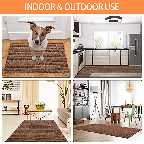 Nuanchu Large Semi Finished Outdoor Mat 16 x 79 Inch Narrow Door Mat Non Slip Mats Waterproof Carpet Roll for Bathroom Entryway Indoor Outdoor (C