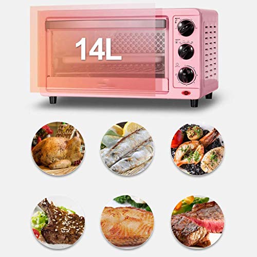 AIQMML Oven Mini 14L Toaster Oven, Multi-Function Stainless Steel Finish with Timer - Toast - Bake - Broil Settings, Natural Convection - 1200 Wa