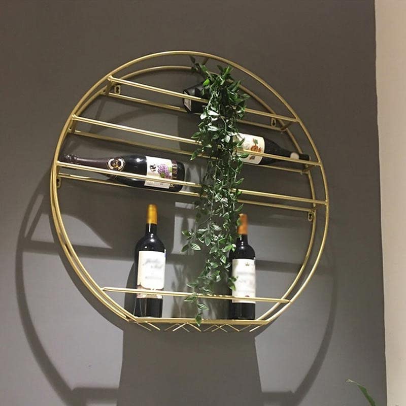 LUKEO Wall-mounted Wine Rack European-style Wrought Iron Glass Cabinet Restaurant Display Cabinet Bar Storage Rack