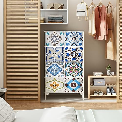 LYNCOHOME Chest of Drawers Bedroom, Fabric Storage Organizer with Deep and Large Drawers, Tall 8 Drawers Dresser for living room, kid's room, clo