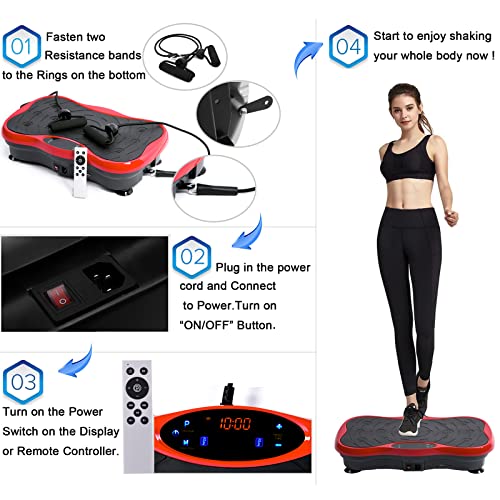 eHUPOO Vibration Plate Exercise Machine,Whole Body Vibration Platform Machine for Weight Loss,Shaping,Toning.Vibrating Weight Loss Home Gym Fitne