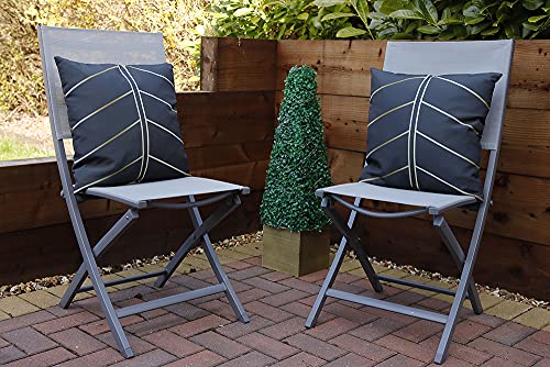 Gardenwize - Pack of 2 Outdoor Scatter Cushions, Garden Furniture Cushions - Covers & Pillows (Gold Palm)