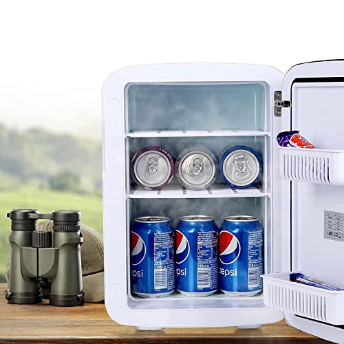 SXxingkong 10L Mini Fridge - Portable Fridge for Drinks, Snacks Products - Perfect for Offices, Student Dormitory, Cars, Bedrooms - AC/DC Power -