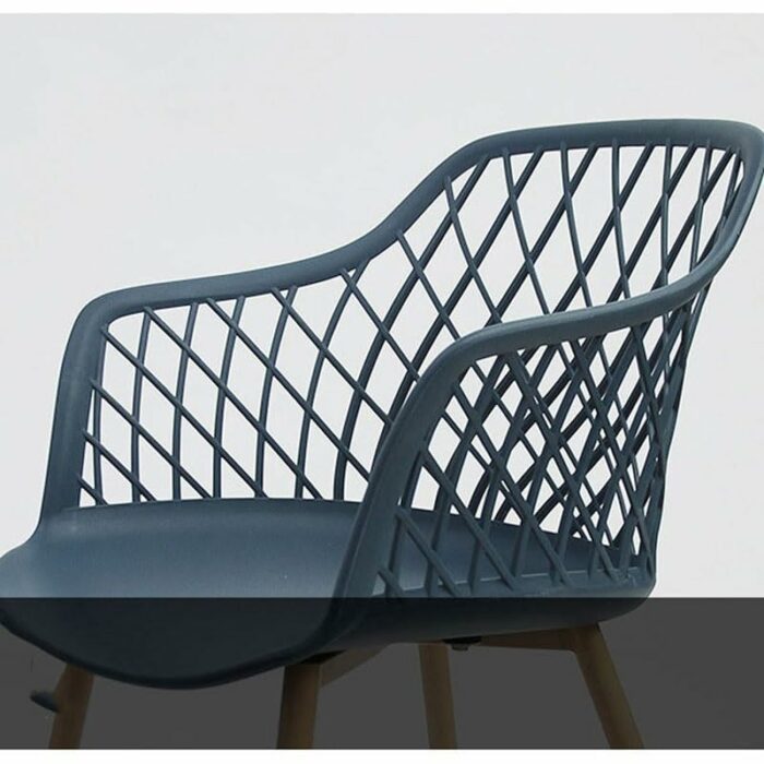 WALNUT Plastic Dining Chairs Hollow-Out Armchair Plastic Stool Creative Idea Furniture Multi-Scene (Color : D, Size : Light Grey)