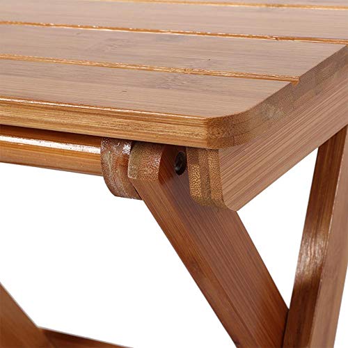 TOPINCN Folding Chair, Bamboo Square Stool Foldable Stool for Shaving Shower Foot Rest Household Portable Seat for bathroom, bedroom, garden, stu