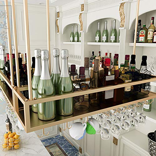 EMISOO Wine Rack Wall Mounted - 3 Packs Wine Glass Holder, Ceiling Hanging Wine Bottle Holder, Simple Style Ceiling Decoration Shelf for Bars, Re