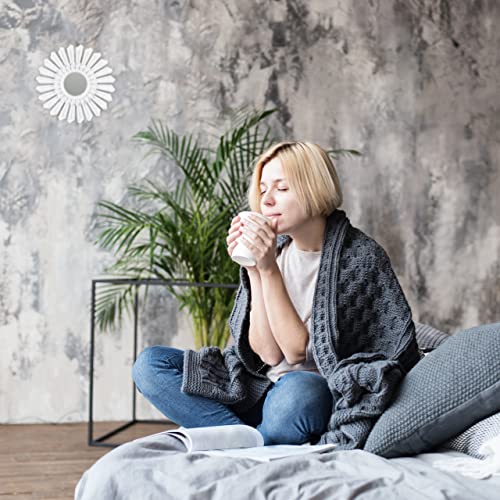 Relaxdays Sunburst Decor Mirror, Set of 3, Round Hanging Mirror, Plastic Frame, Ø 25 cm, Silver, 10025715_55