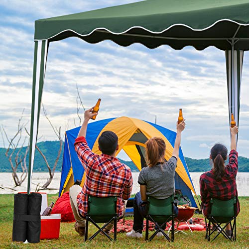 Relaxdays Gazebo Weights, Pack of 4, Outdoor Weight Bags, Fillable with Sand & Gravel, Tent Anchor, 10 kg per Leg, Black