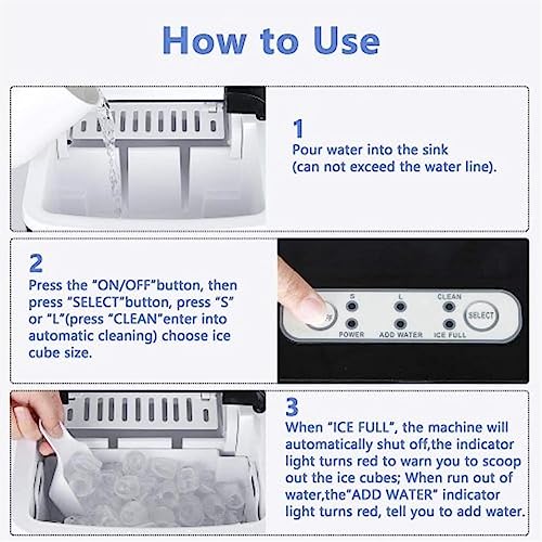 Shykey countertop ice machine Portable Ice Maker Machine 26 Lbs/24H with Ice Scoop for Home Use ice maker machine