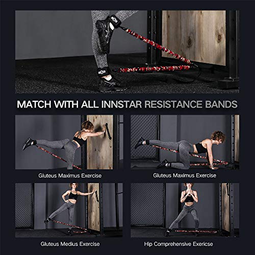 INNSTAR Resistance Bands Accessories Exercise Bands Attachment, Fitness Handles, Foot Strap for Home Gym Workout Full Body Workout