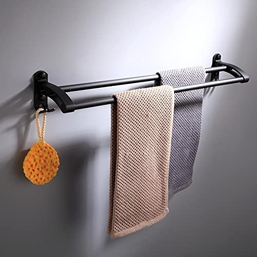 HIGOH Towel Racks, Towel Rail for Bathroom,Wall Mounted Space Aluminum Double Towel Bars,Kitchen Bathroom Towel Hanger,Bathroom Accessories Hand