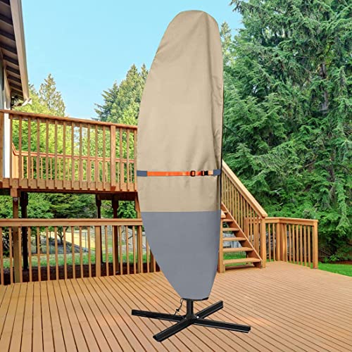 Patio Umbrella Cover,Sunshade Cover 420D Oxford Fabric,Waterproof Dustproof Sunproof and Fade Resistant Suitable for 9 Feet to 13 Feet Offset Ban