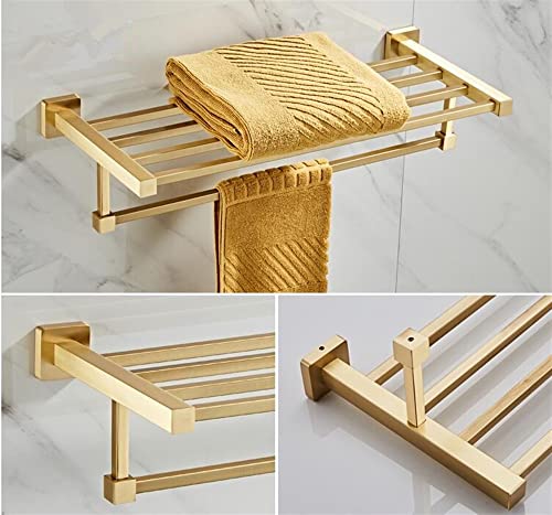 HIGOH Towel Racks,Bathroom Towel Rack Wall Mounted Towel Holder,Bathroom Accessories Towel Rack,Towel Shelf,Towel Holder,Brushed Matt Bathroom Ha