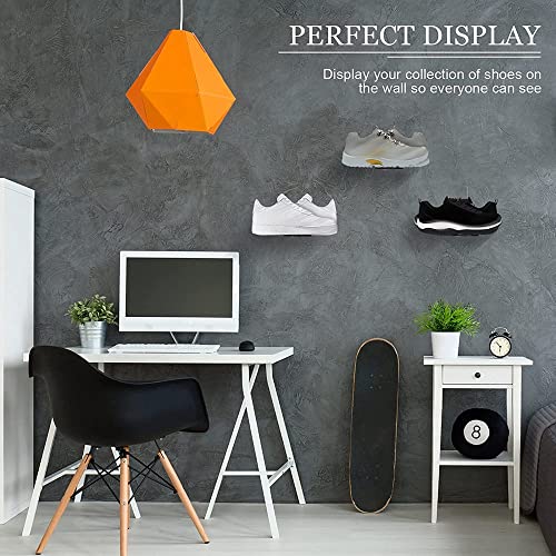 Hausdec 6 Pack Floating Shoe Shelves,Black Acrylic Shoe Display Shelves,for Display Collectible Shoe&Sneaker