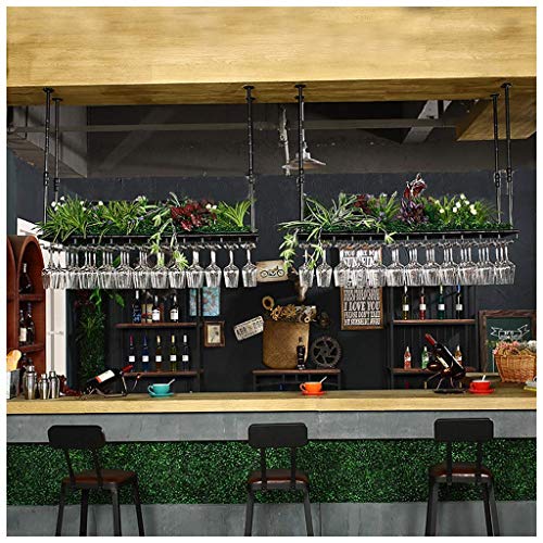 Stylish Simplicity Wine Bottle Holder Vintage Iron Inverted High Glass Rack Bar Floating Rack Adjustable Height Kitchen Cutlery Bottle Holder Win