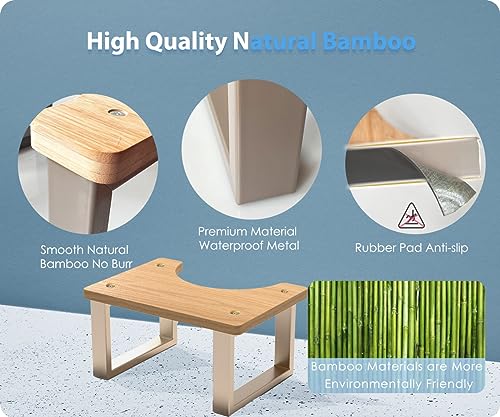 Ergonomic Bathroom Toilet Stool for Healthier Bowel Movements - Easy-to-Use Poop Stool Improves Digestion and Reduces Constipation Comfort Suitab