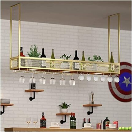 Ceiling Wine Rack, Bar Wine Glass Rack Hanger, Upside Down Wine Glass Rack, Hanging Wine Cabinet Rack, Bar Decoration Storage Rack, Easy To Insta