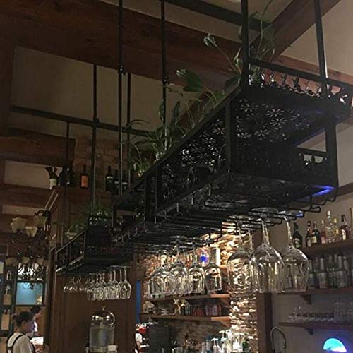 NEOCHY Wine Rack Retro Wine Glass Inverted Wine Bottle Rack Floating Wall Hanging Bar Restaurant Storage Rack Decoration